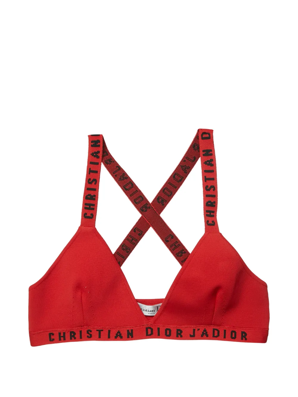 Christian Dior Pre-Owned Top con banda logo - Rosso