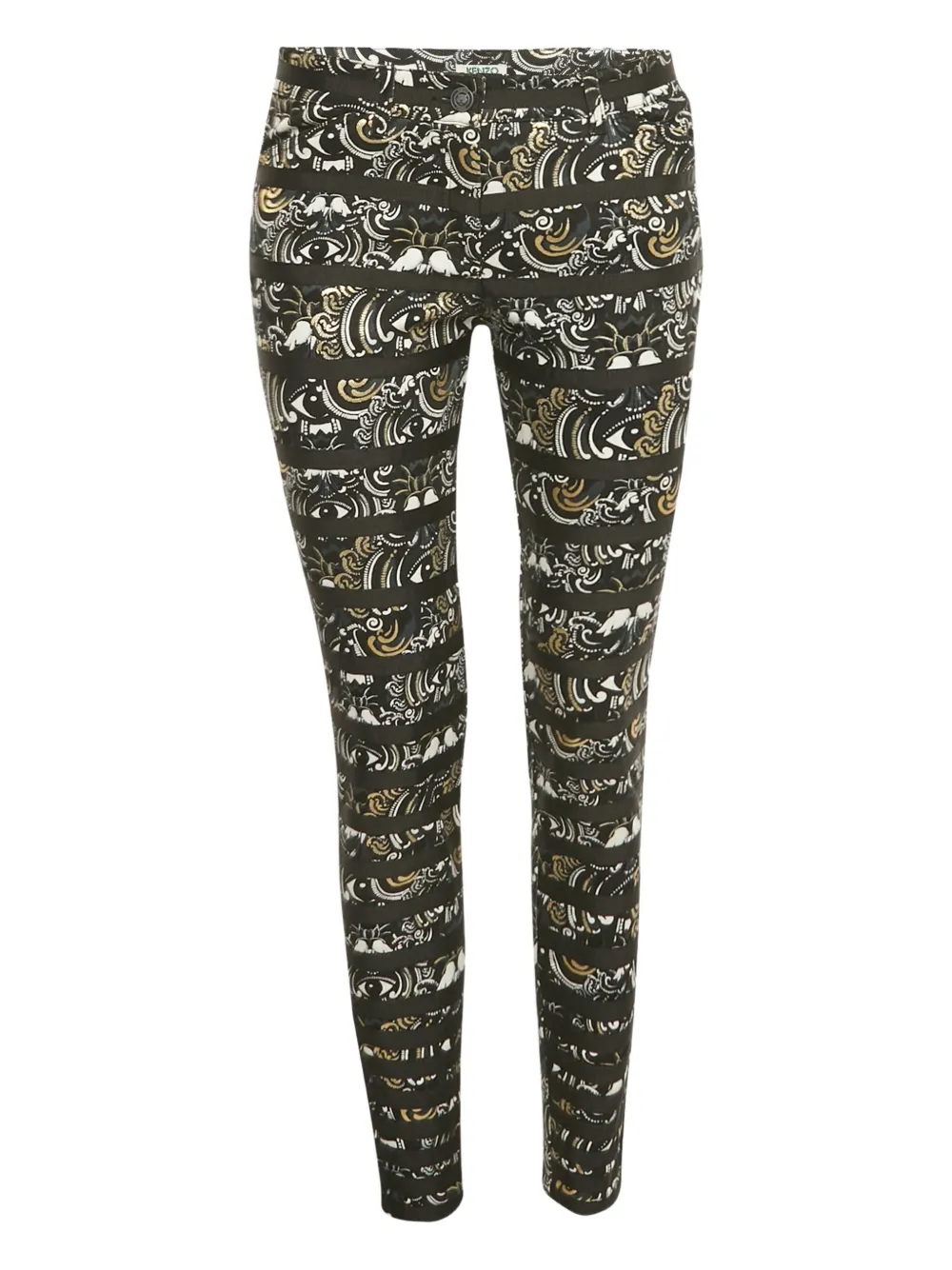 Kenzo Pre-Owned Pantaloni con dettaglio a righe - Nero