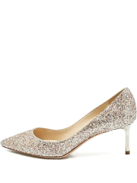 Jimmy Choo Pre-Owned Romy glitter-detail pointed-toe pumps
