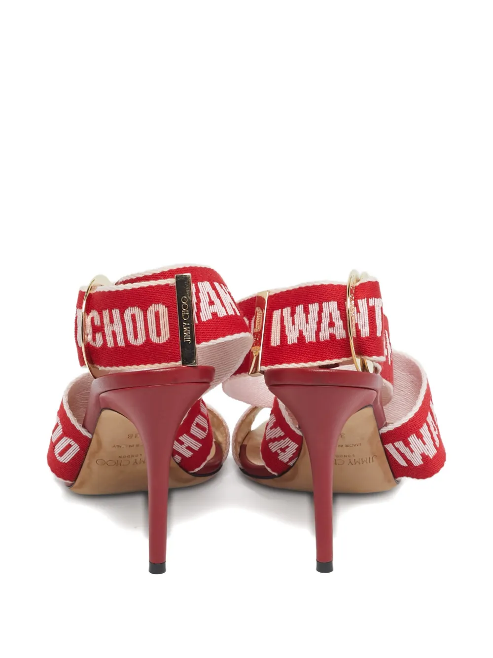 Jimmy Choo Pre-Owned Bailey strappy heeled sandals - Rood
