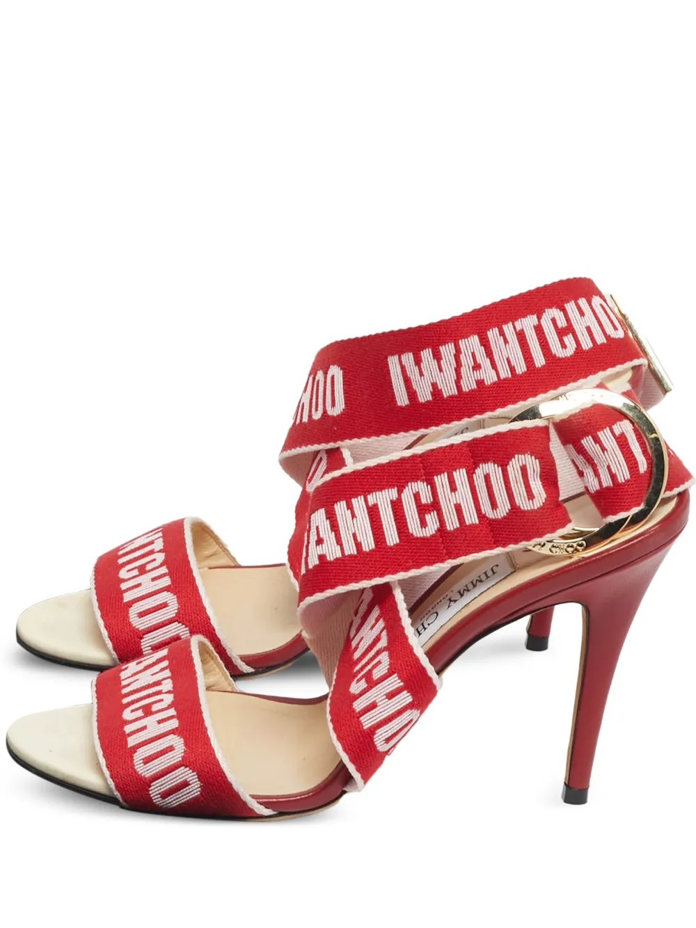 Jimmy Choo Pre-Owned Bailey strappy heeled sandals - Rosso