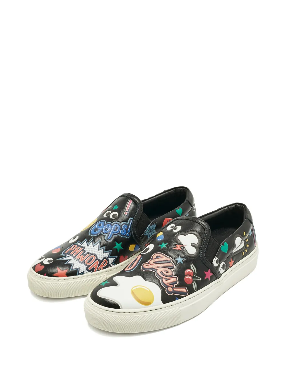 Anya Hindmarch sticker leather sneakers - Zwart