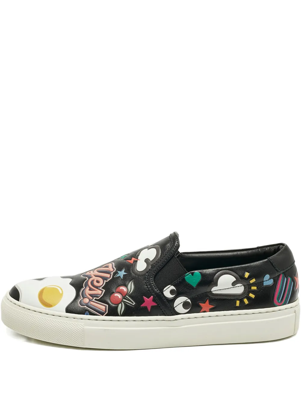 Anya Hindmarch sticker leather sneakers - Nero