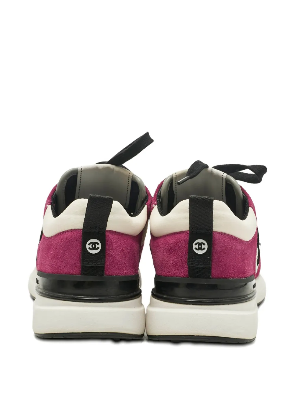 CHANEL Pre-Owned logo-patch suede sneakers - Paars