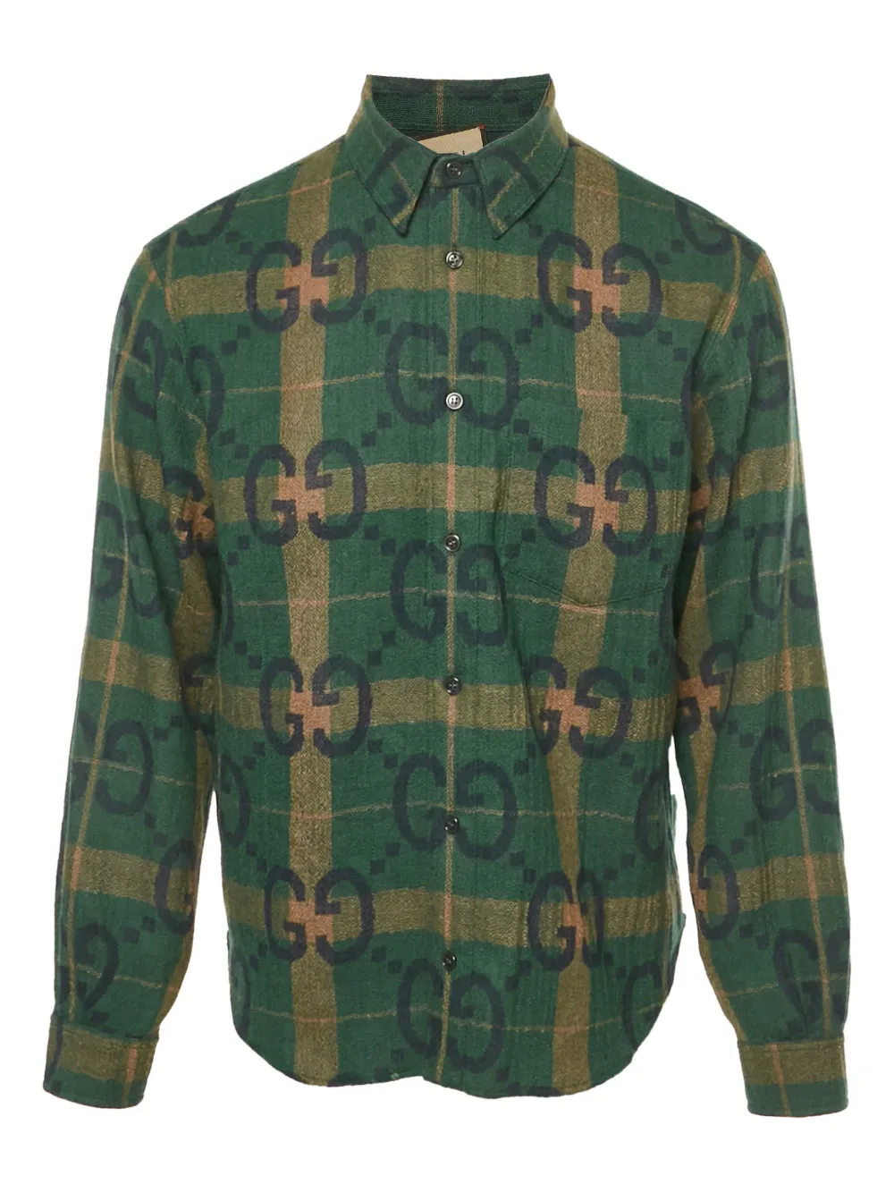 Gucci Pre-Owned camisa Jumbo GG | verde | Image 1