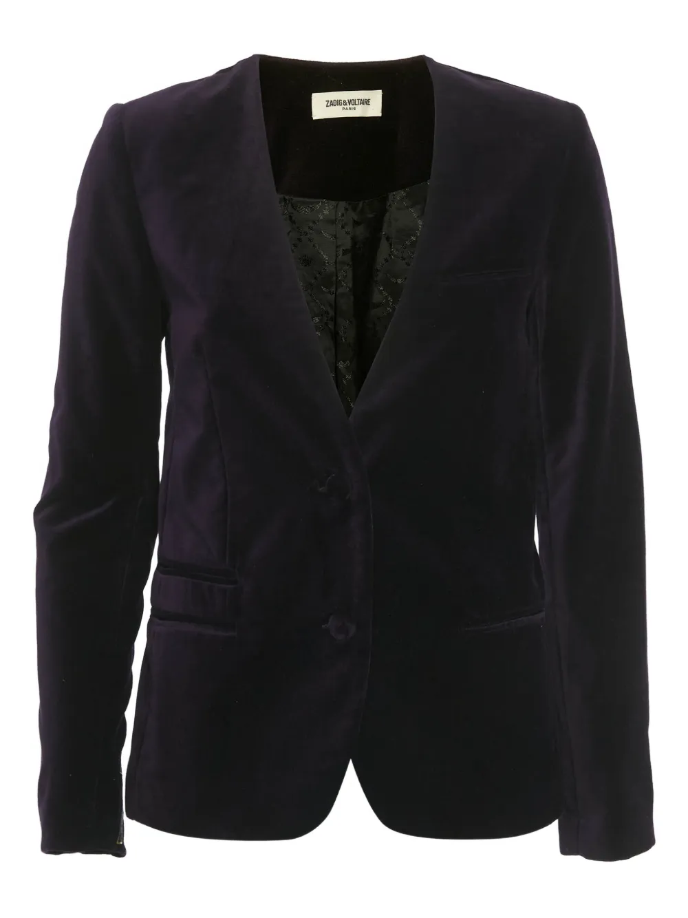 Zadig&Voltaire Vadim velvet embroidered blazer - Viola