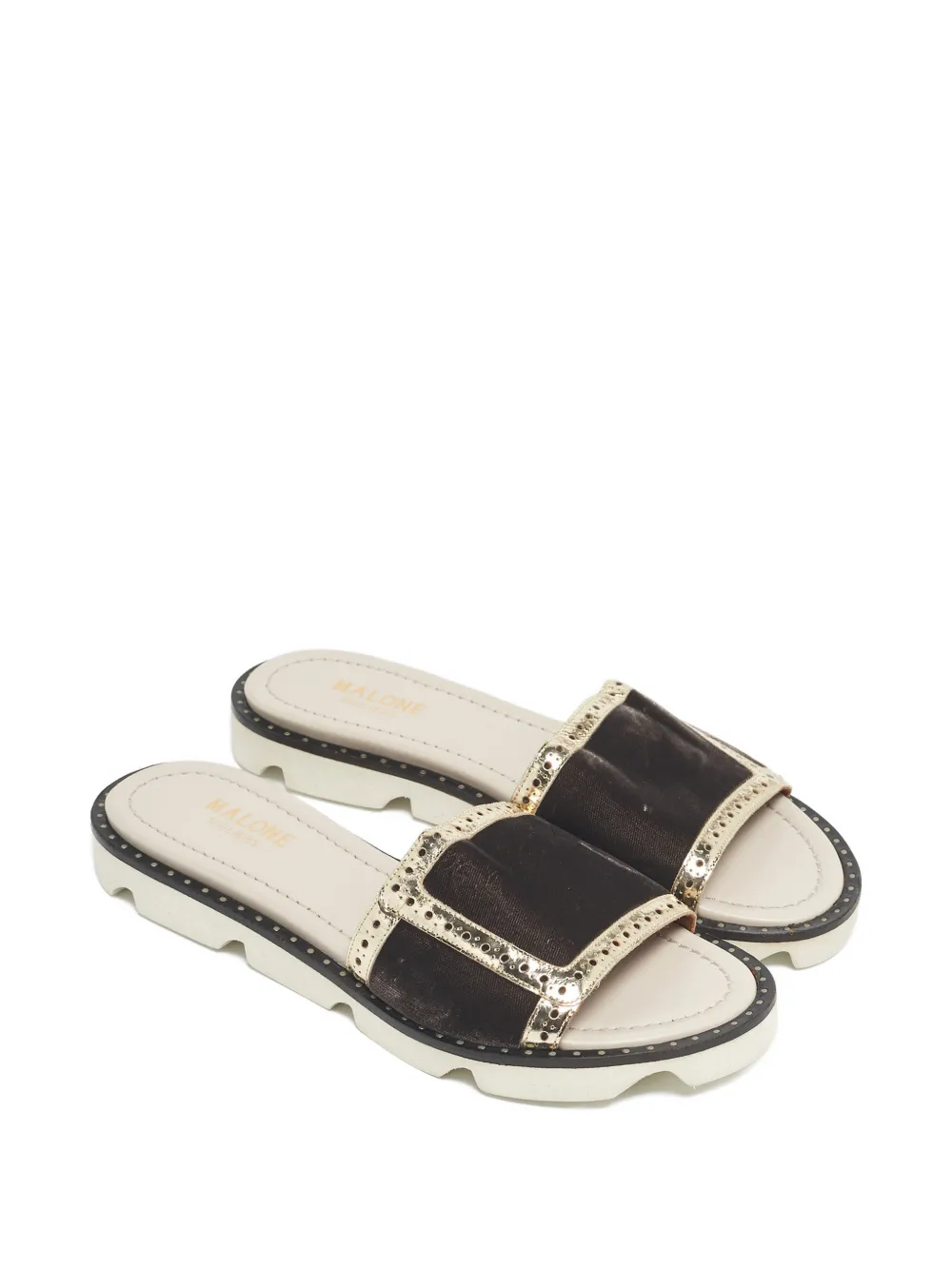 Malone Souliers Foil 36.5 velvet slides - Bruin
