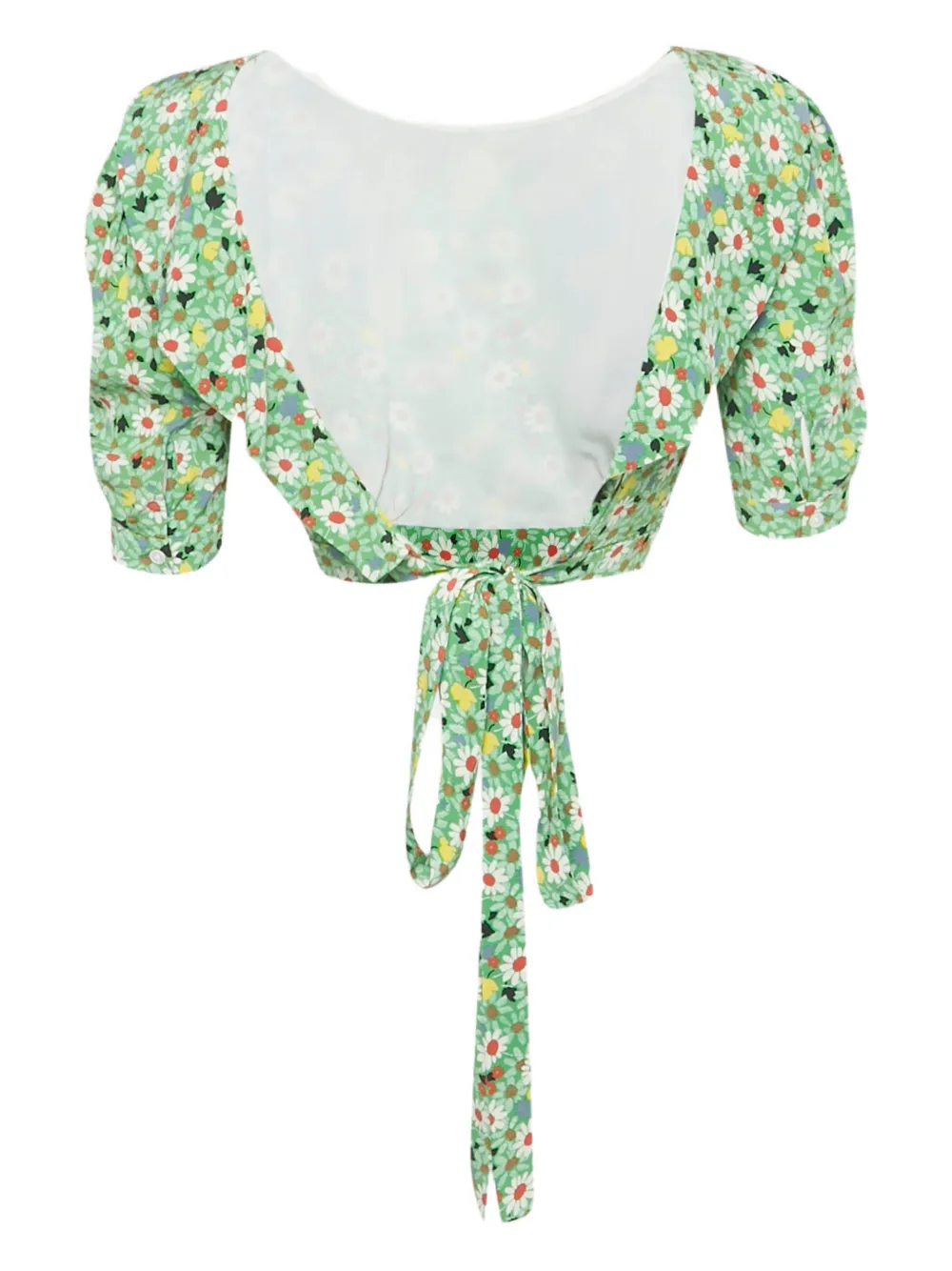 Miu Miu Pre-Owned tie-detail cropped top | Image 2