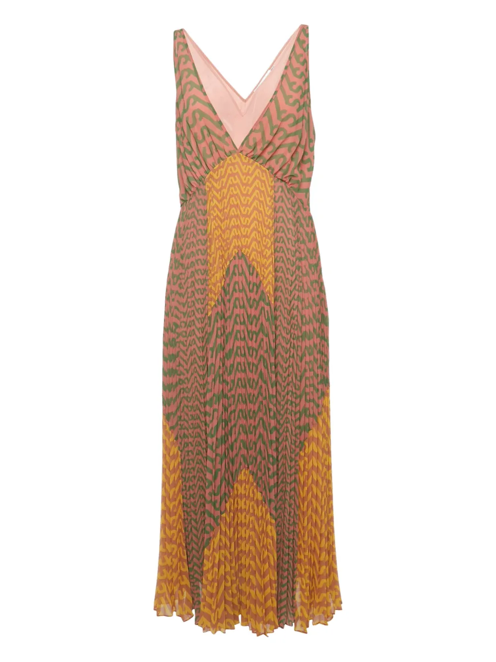 Self-Portrait logo-print chiffon maxi dress - Rosa