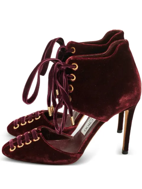 Jimmy Choo Pre-Owned 레이스업 라운드 토 펌프스