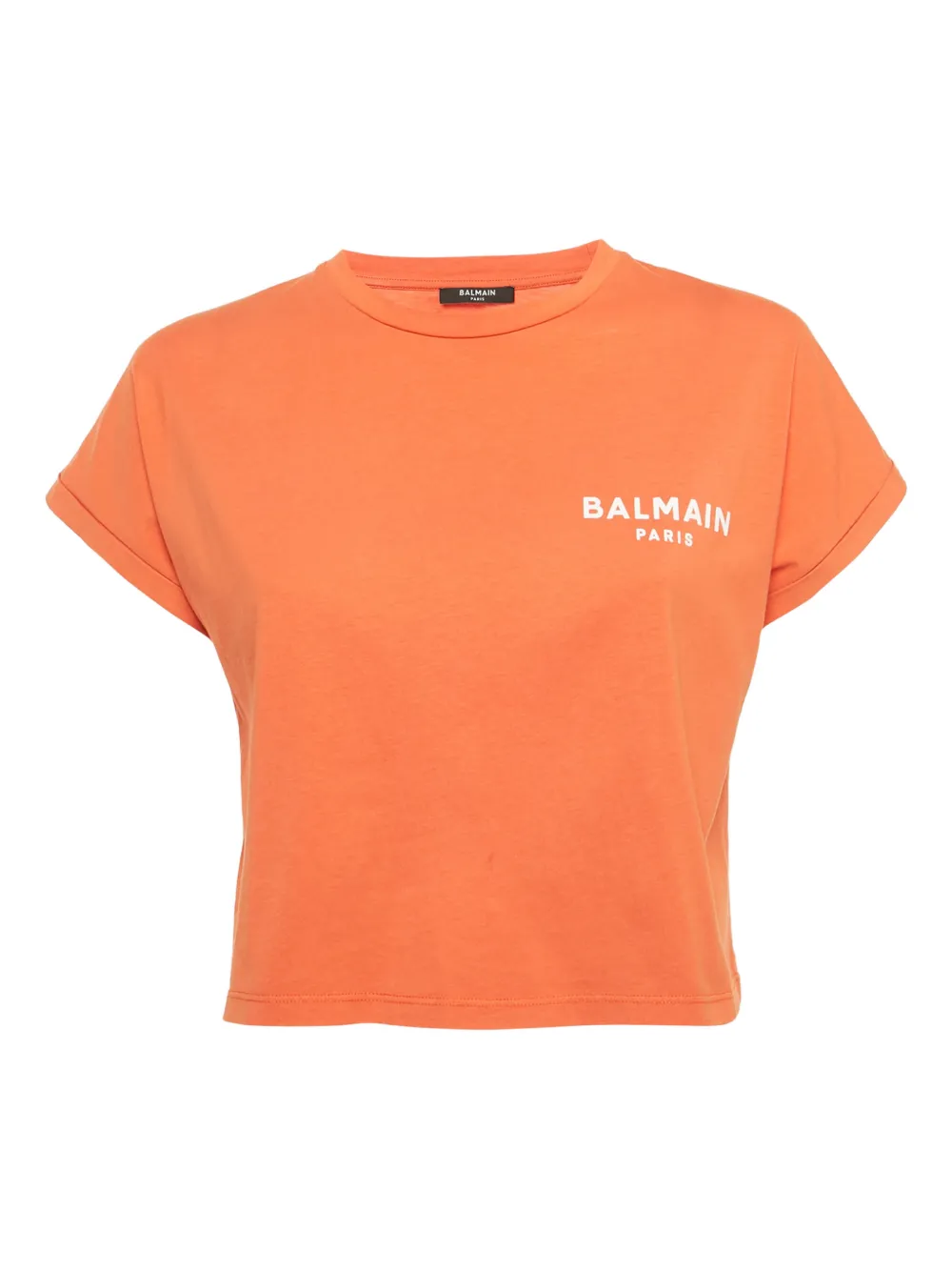 Balmain Pre-Owned logo crop top - Arancione
