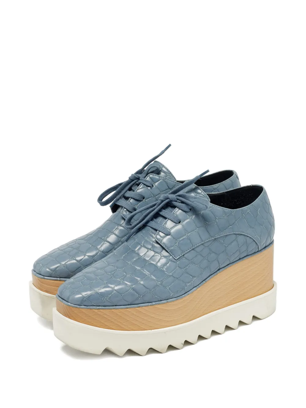 STELLA MCCARTNEY Pre-owned Elyse Leather Platform Sneakers In Blue