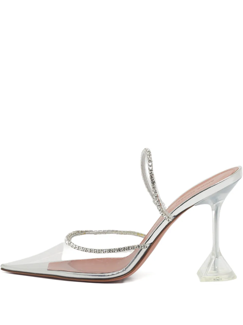 Amina Muaddi Gilda crystal-embellishement mules - Bianco