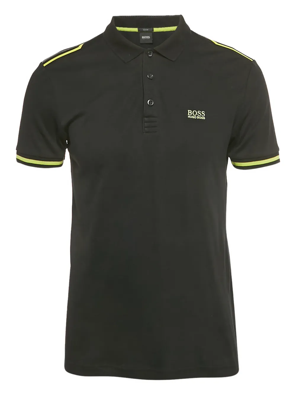 BOSS slim-fit trim polo shirt - Schwarz