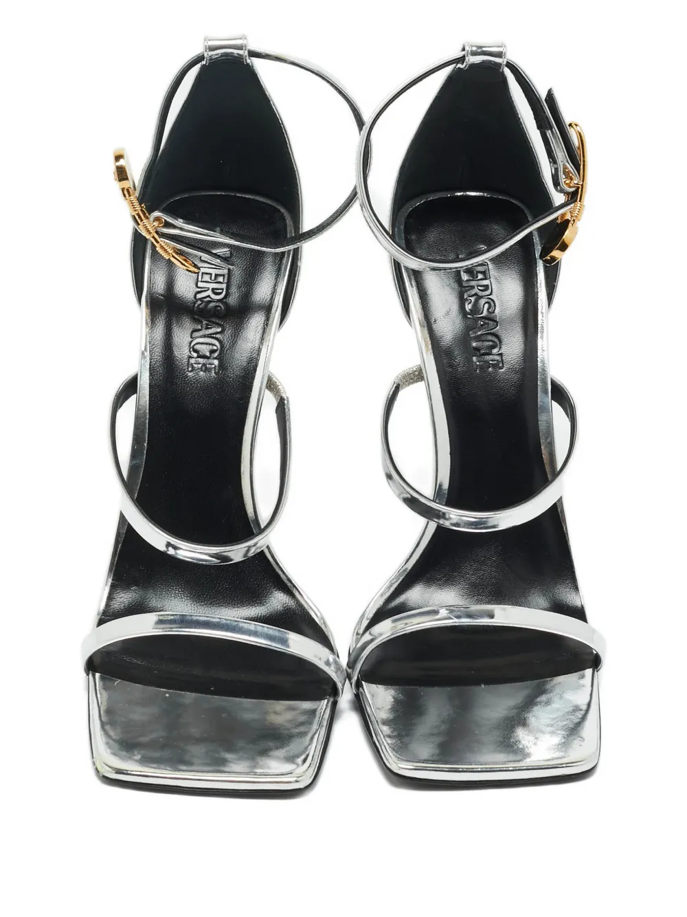 Versace Pre-Owned leather safety-pin sandals - Argento