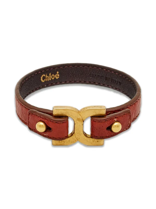 Chloé Pre-owned Leather Hardware Bracelet in Brown