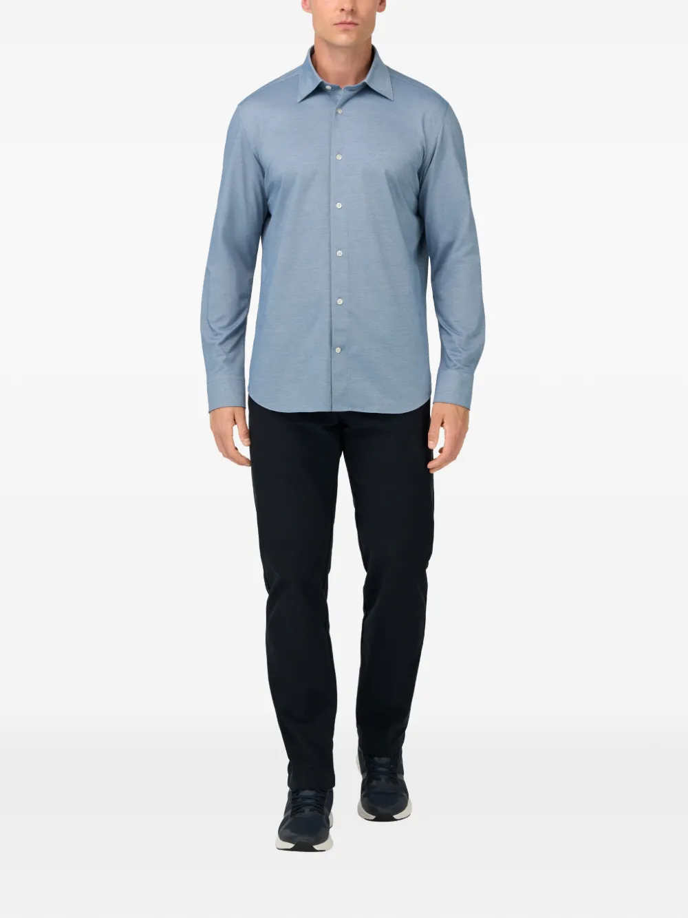 Boggi Milano buttoned collar shirt - Blauw