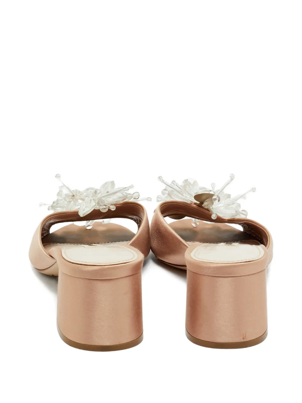Miu Miu Pre-Owned crystal satin sandals - Roze