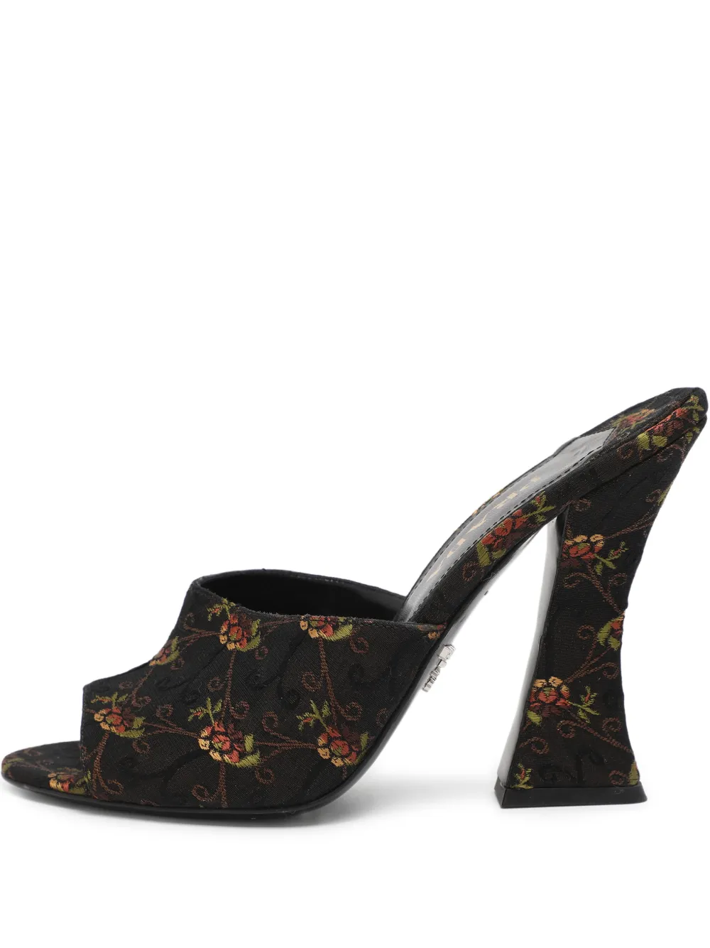 Prada Pre-Owned Sandalen aus Blumenjacquard - Schwarz