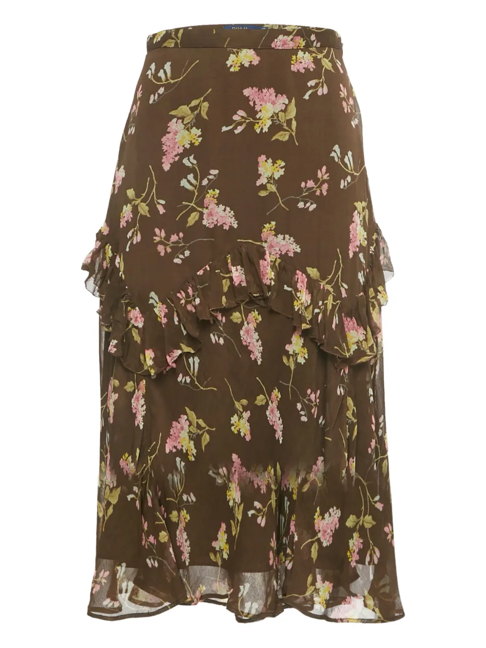 Polo Ralph Lauren floral-pattern ruffled skirt - Marrone