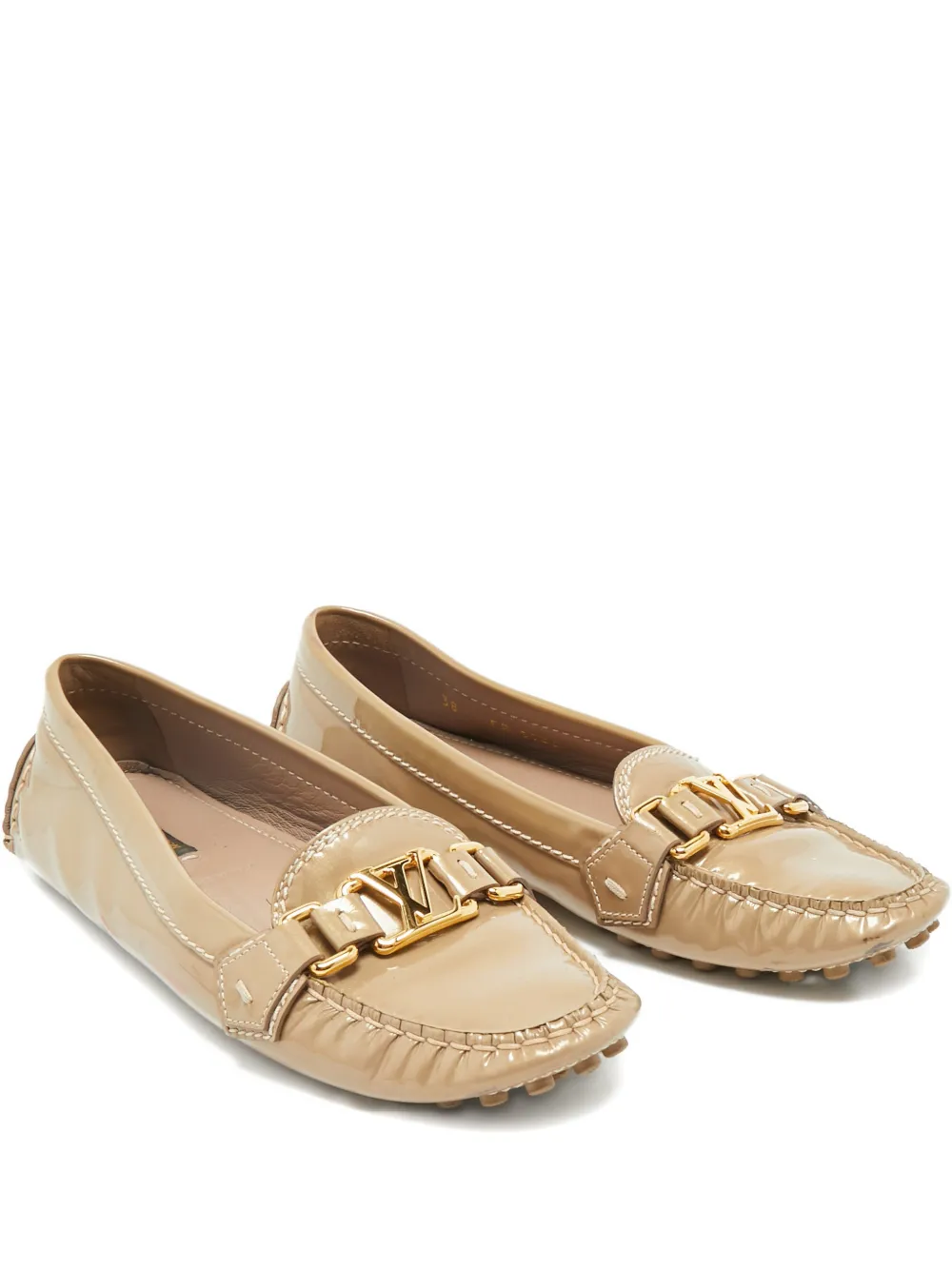 Louis Vuitton Pre-Owned patent-leather loafer - Nude