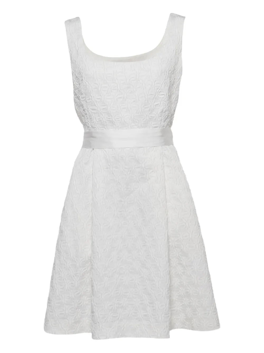 Carolina Herrera Vintage patterned-jacquard mini dress - Bianco