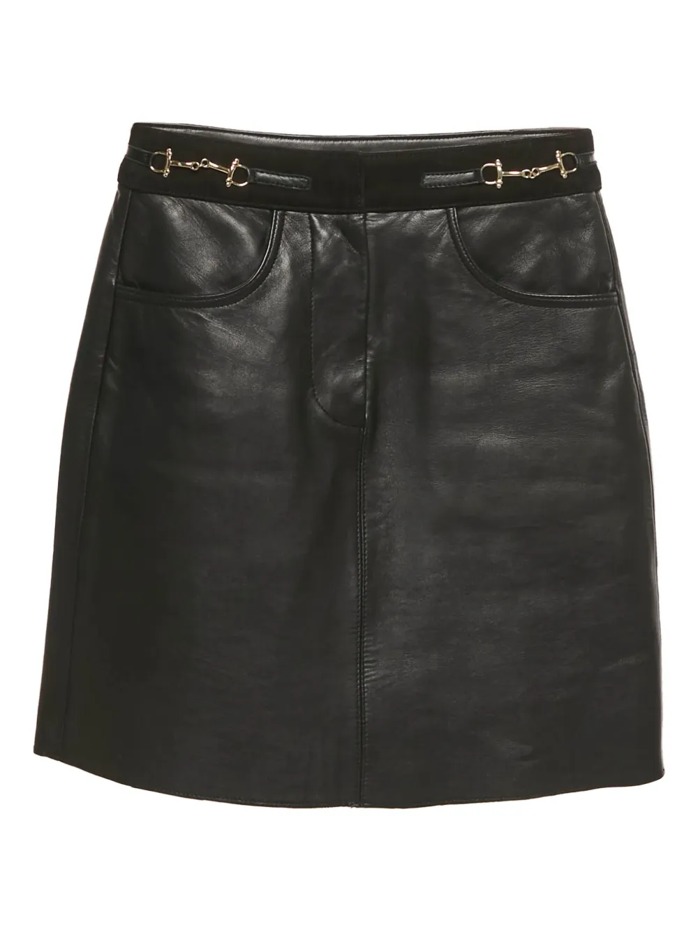 Maje jupe en cuir à taille à ornements | noir | Image 1