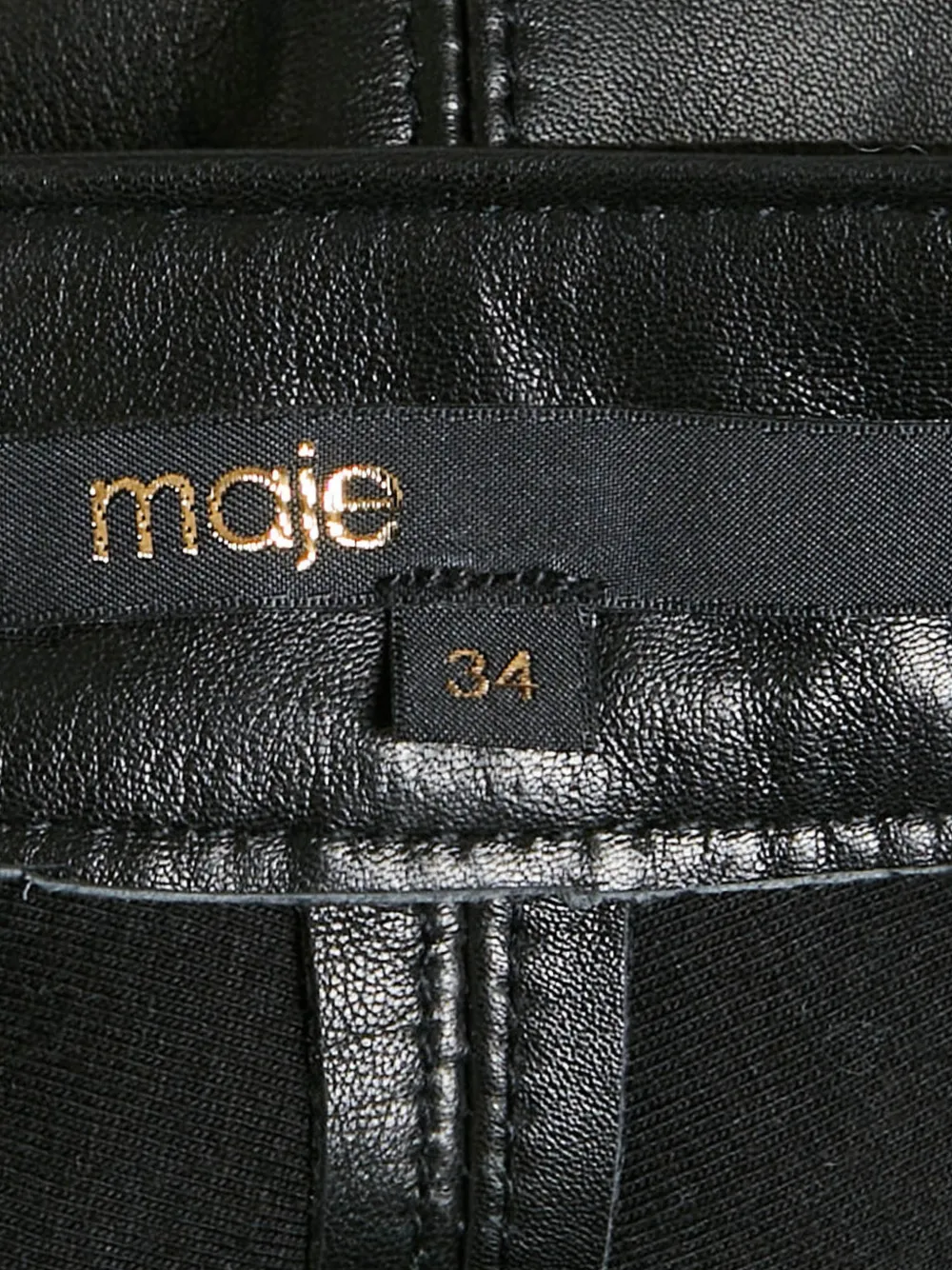 Maje embellished waistband leather skirt - Zwart