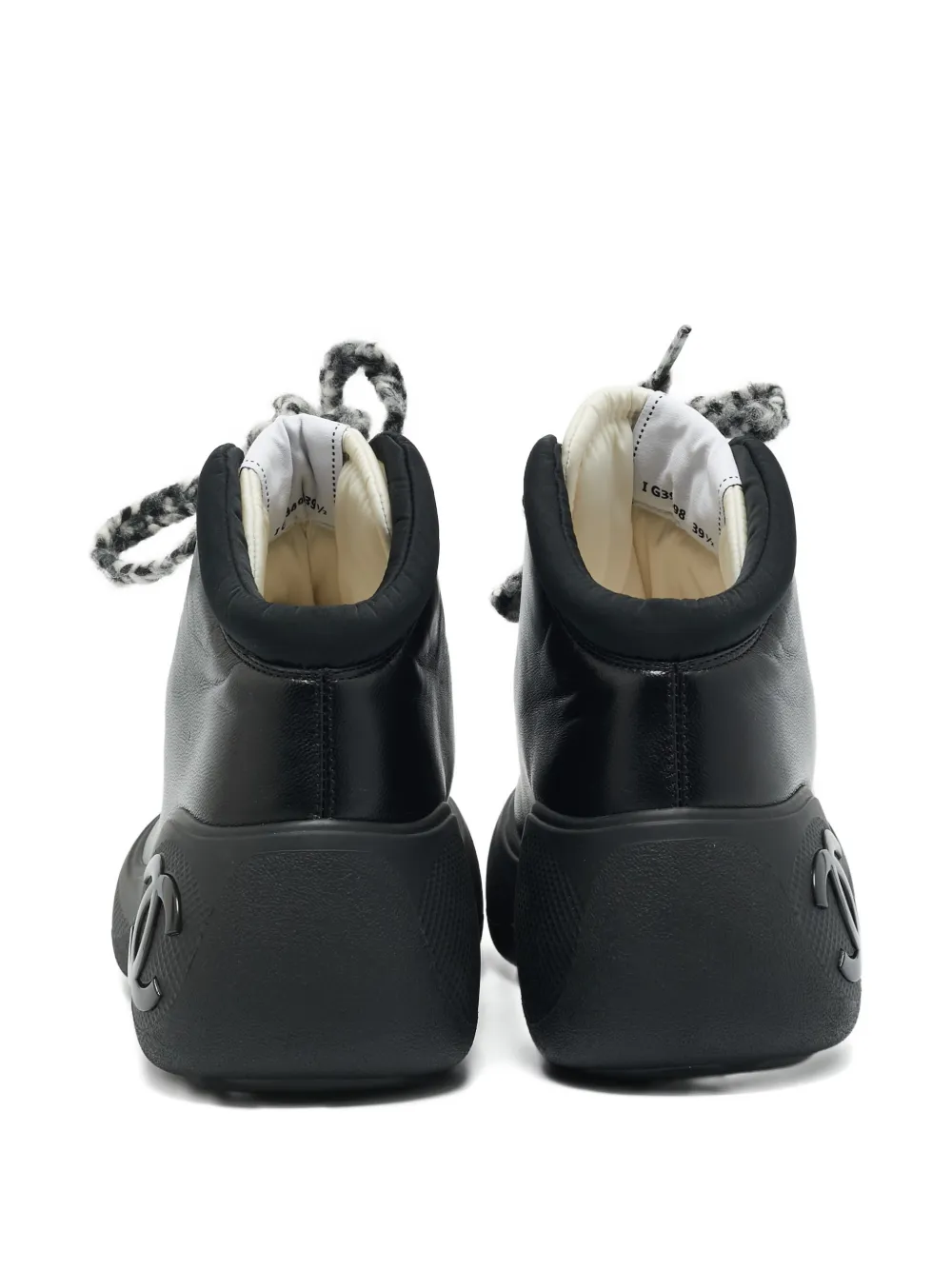 CHANEL Pre-Owned leather logo sneakers - Zwart