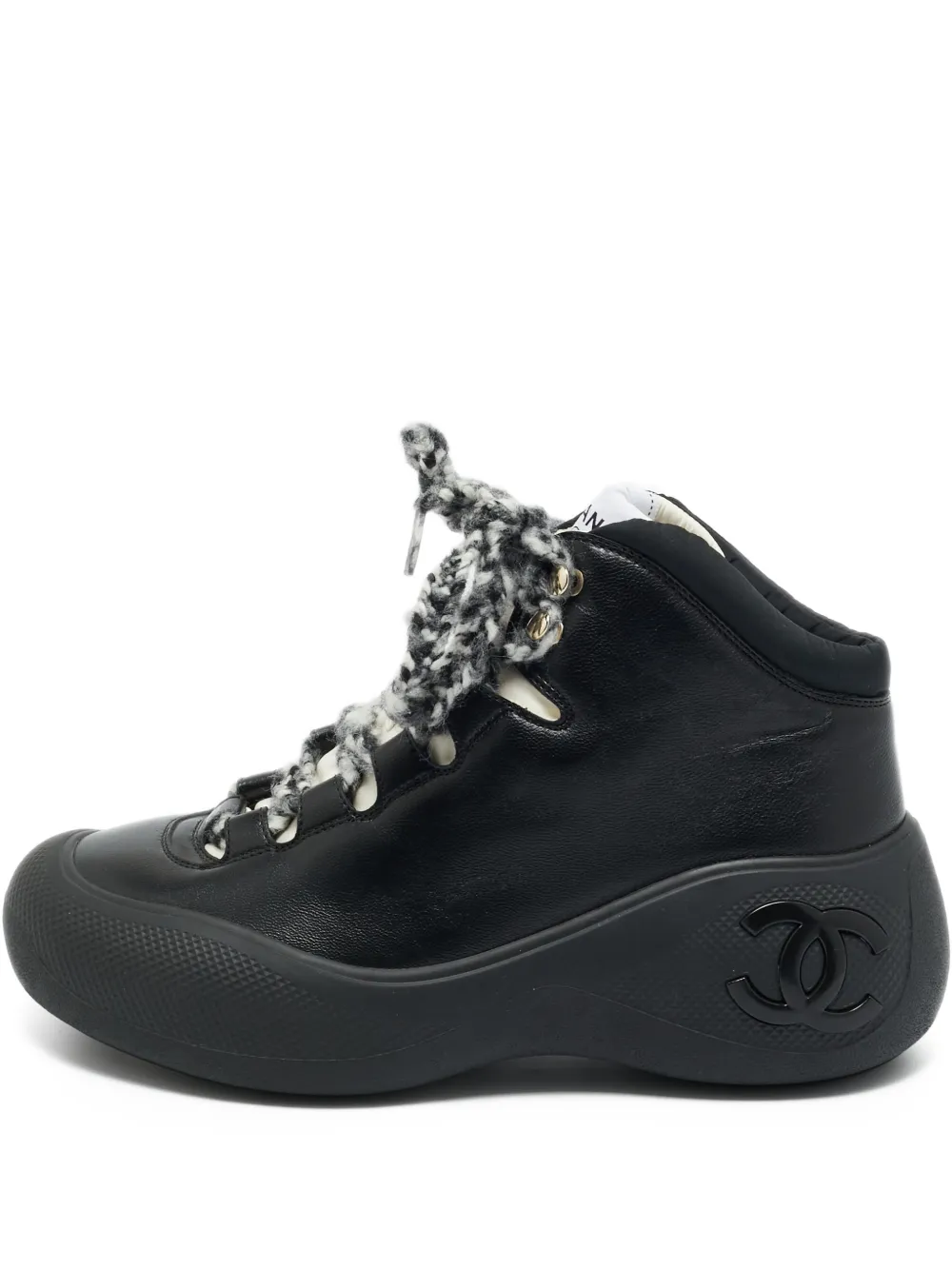 CHANEL Pre-Owned leather logo sneakers - Nero