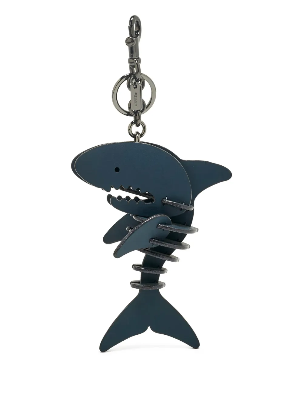 Coach Sharky leather bag charm - Blu