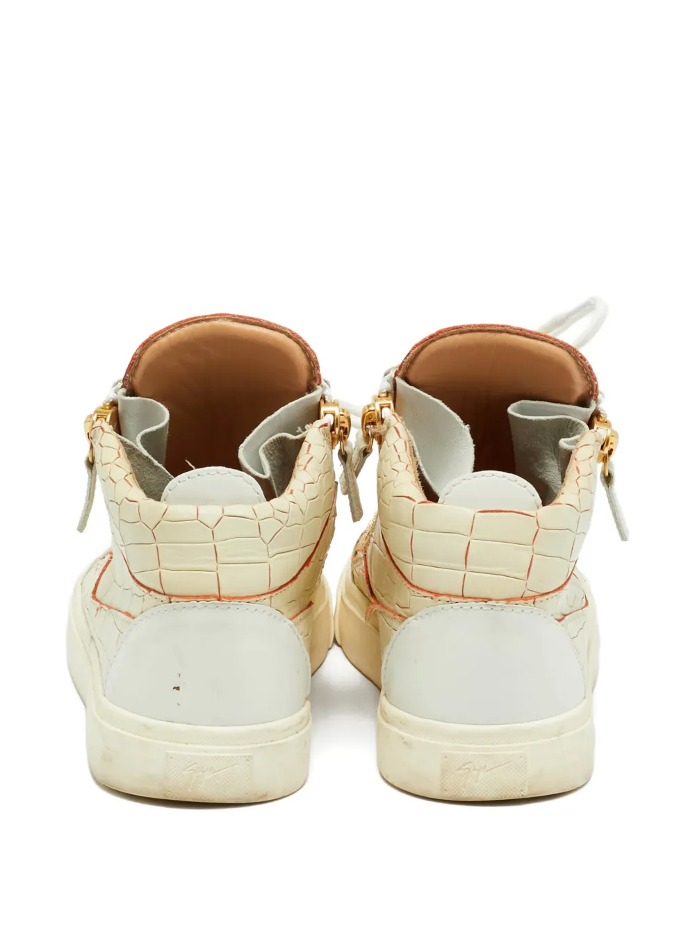 Giuseppe Zanotti Vintage Kriss embossed-leather high-top sneakers - Beige