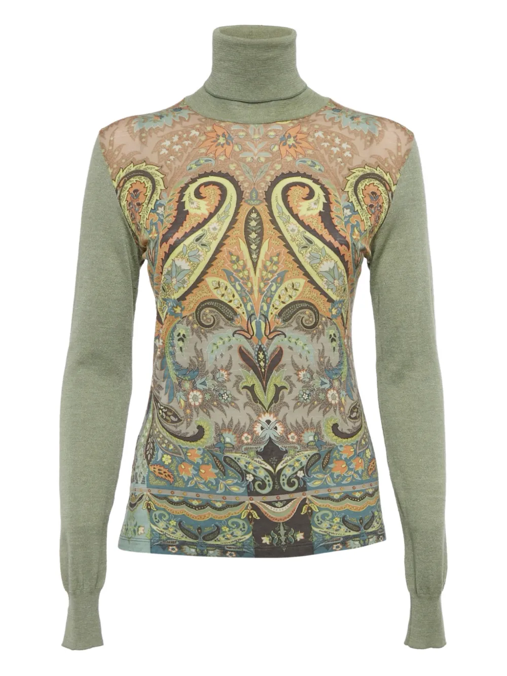 Etro Pre-Owned Paisley turtleneck blouse - Verde