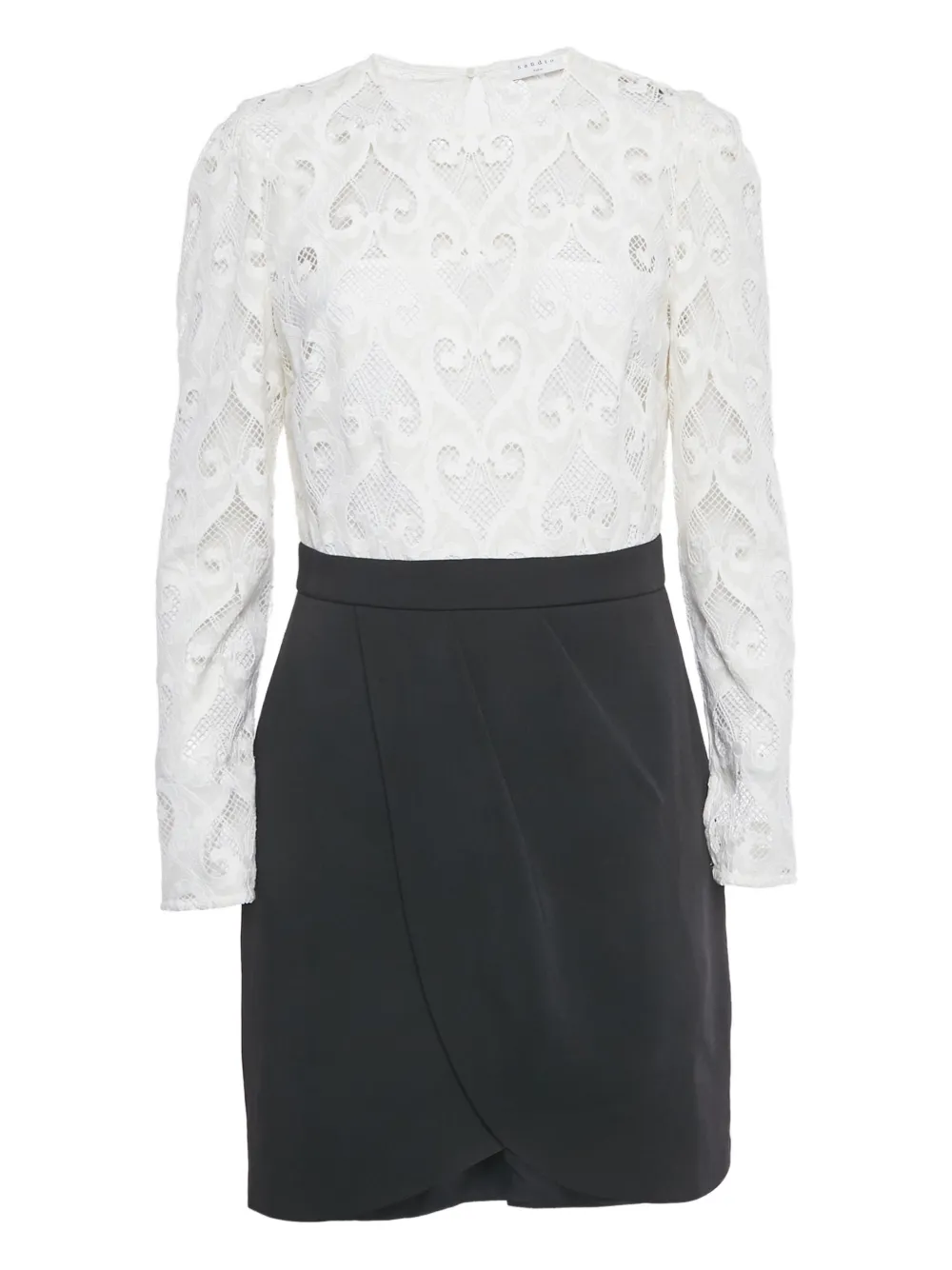 SANDRO lace long-sleeve dress - Black