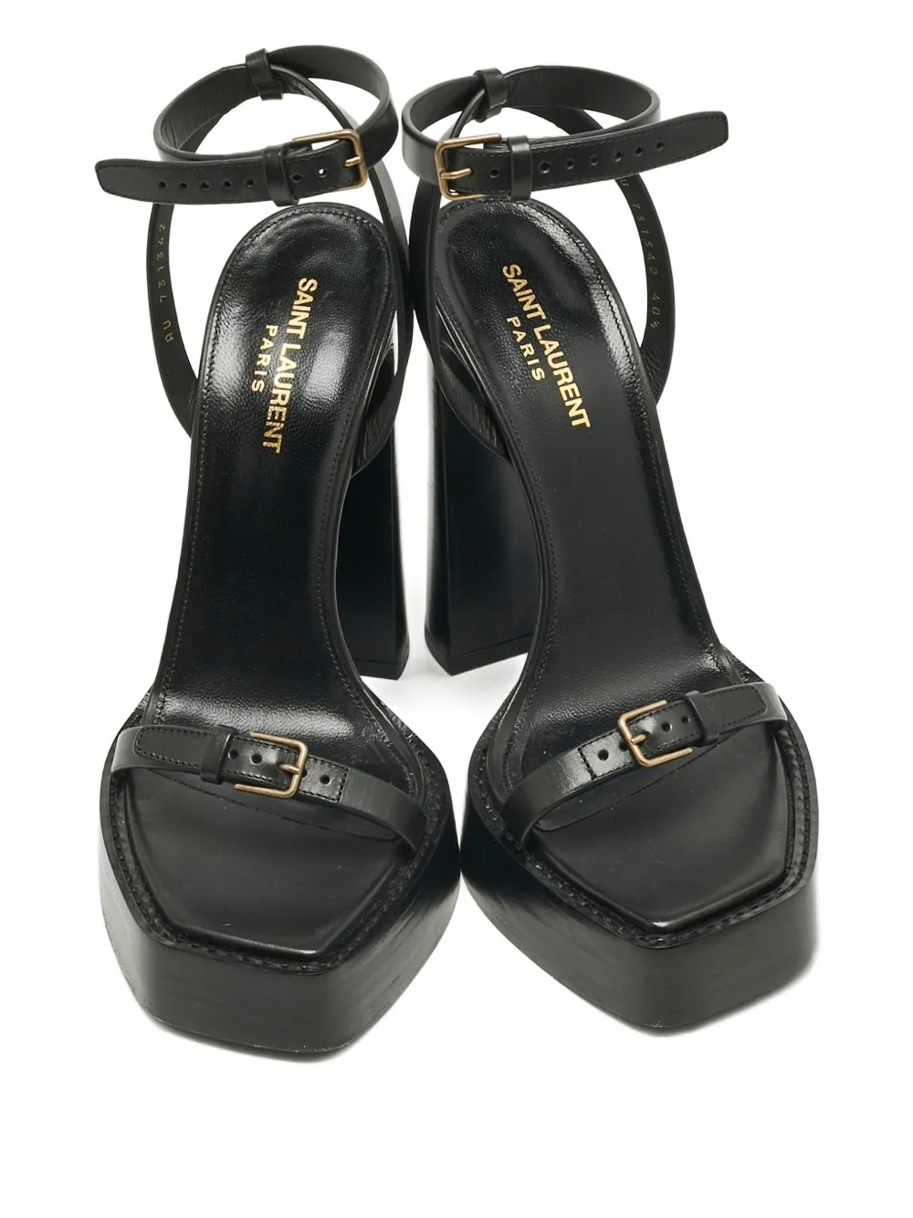 Saint Laurent Pre-Owned leather sandals - Zwart