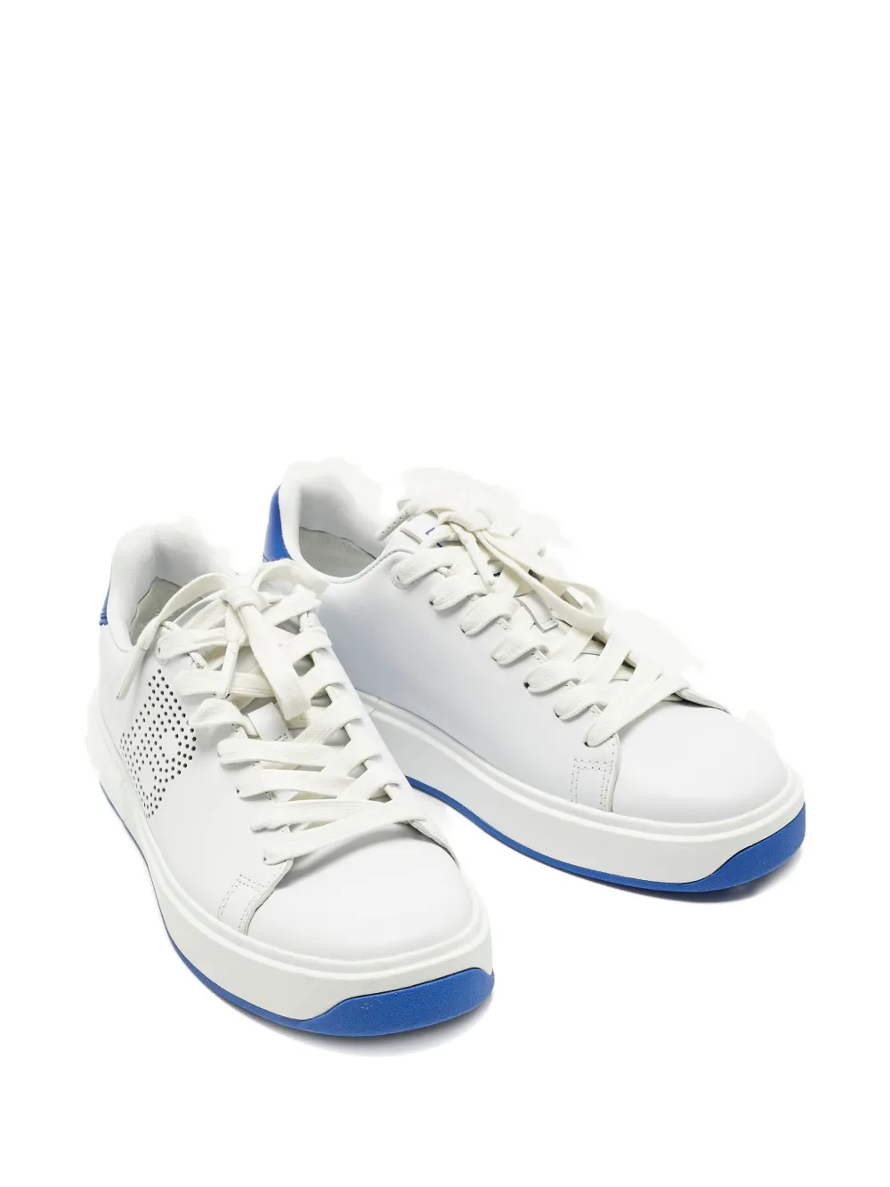 Balmain Pre-Owned lace-up leather sneakers - Wit