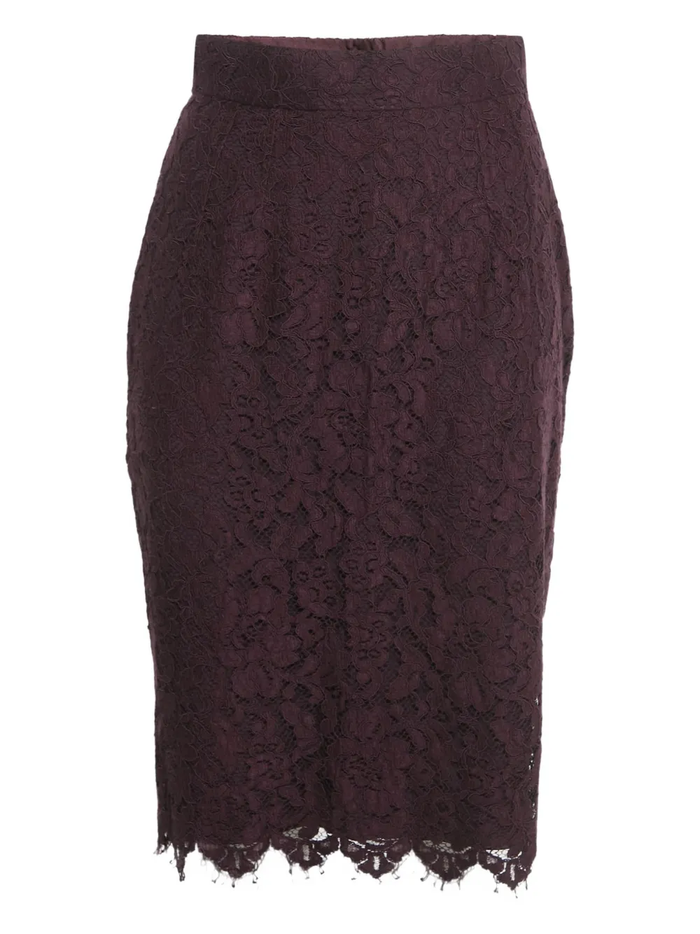 Dolce & Gabbana Pre-Owned lace-detail midi skirt - Viola
