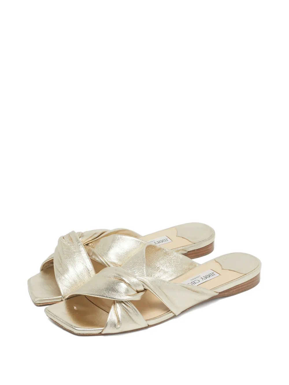 Jimmy Choo Pre-Owned knotted-detail sandals - Goud