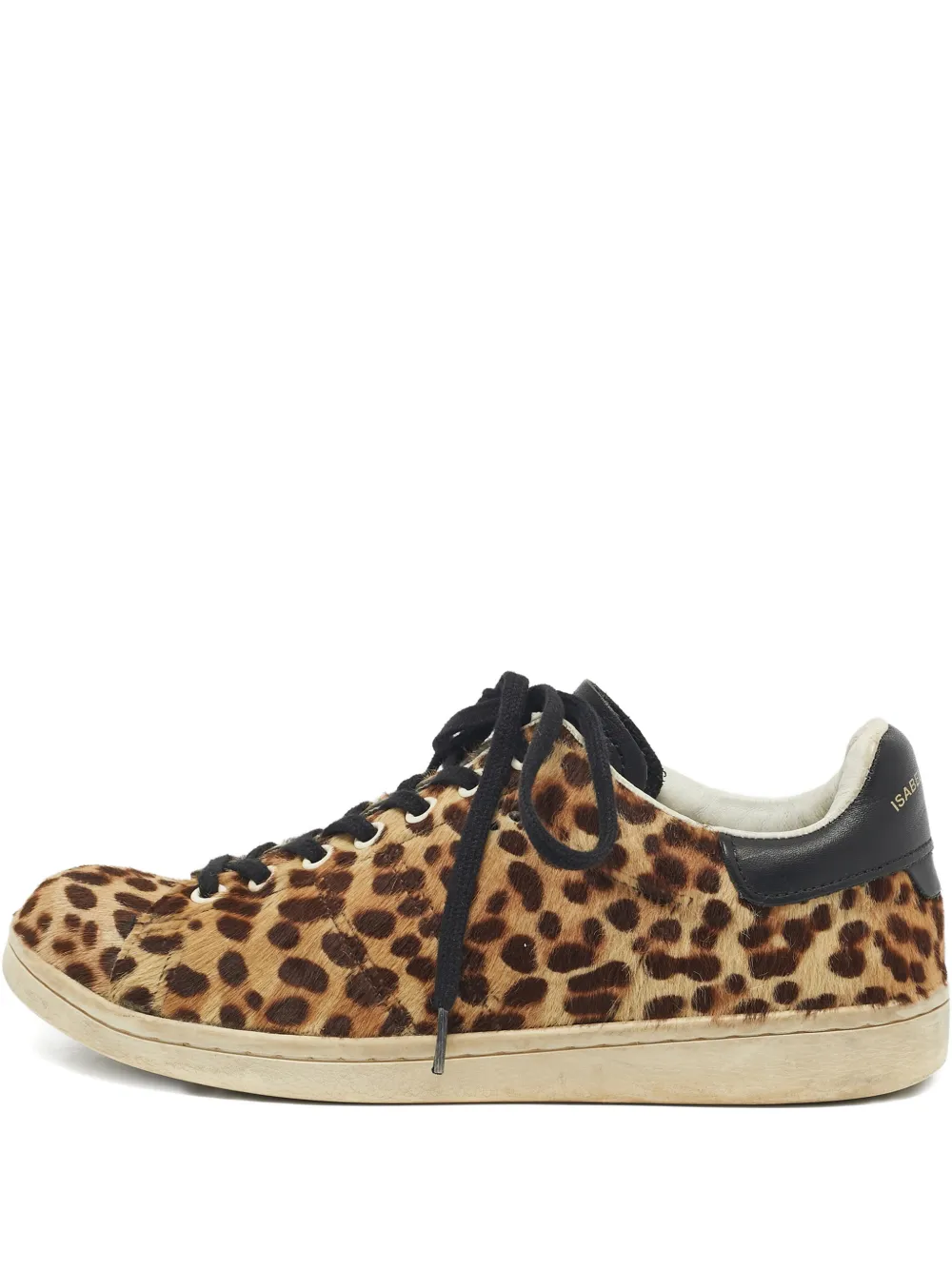 ISABEL MARANT leopard-print pony-fur sneakers - Marrone