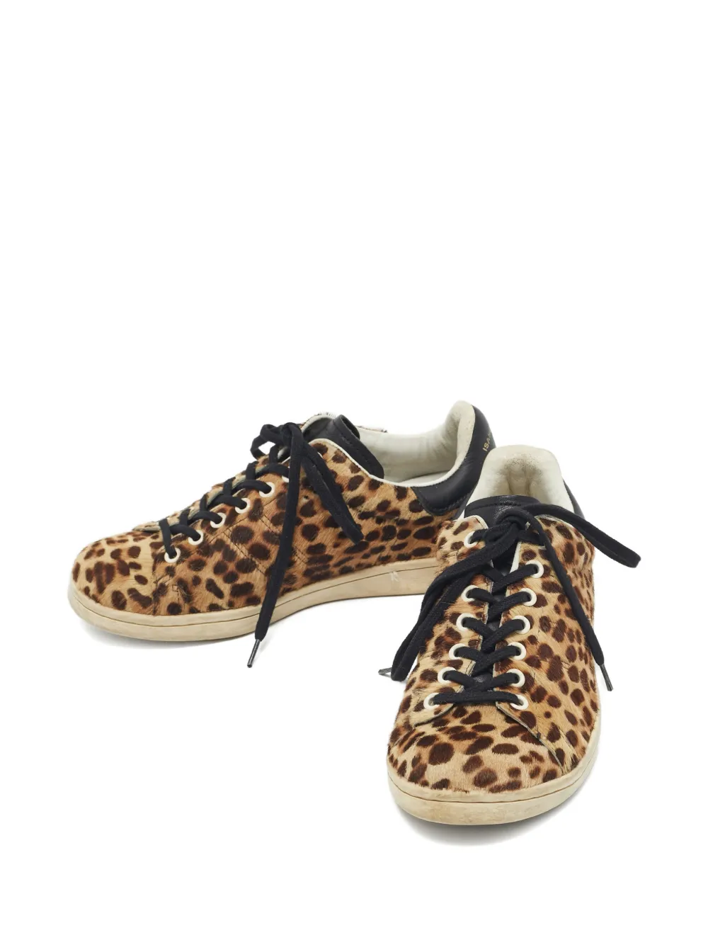ISABEL MARANT leopard-print pony-fur sneakers - Bruin