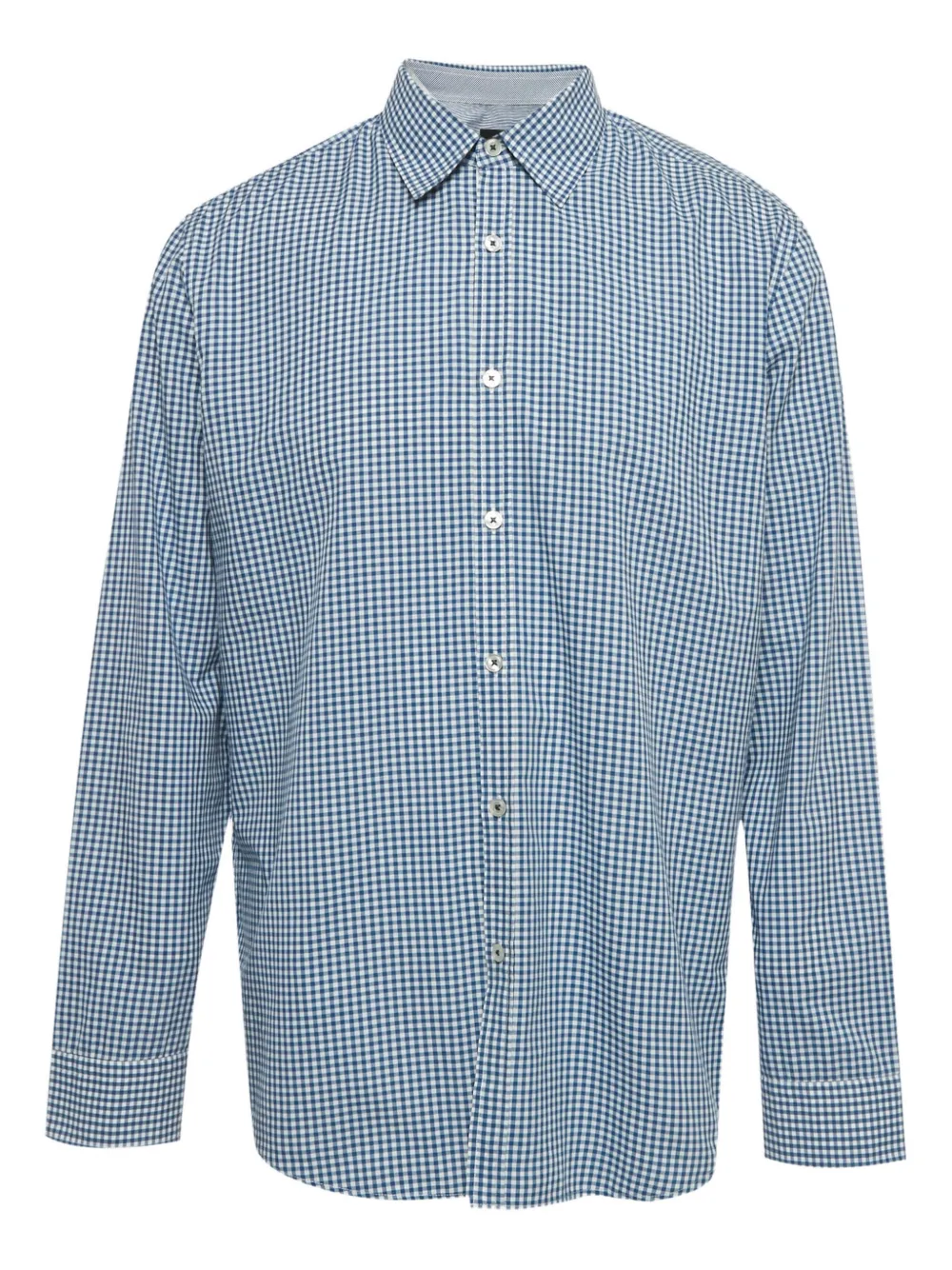 BOSS check cotton shirt - Blu