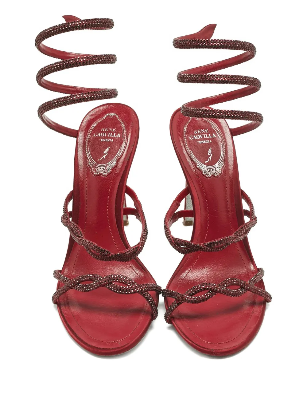 René Caovilla Cleo spiral strap sandals - Rood