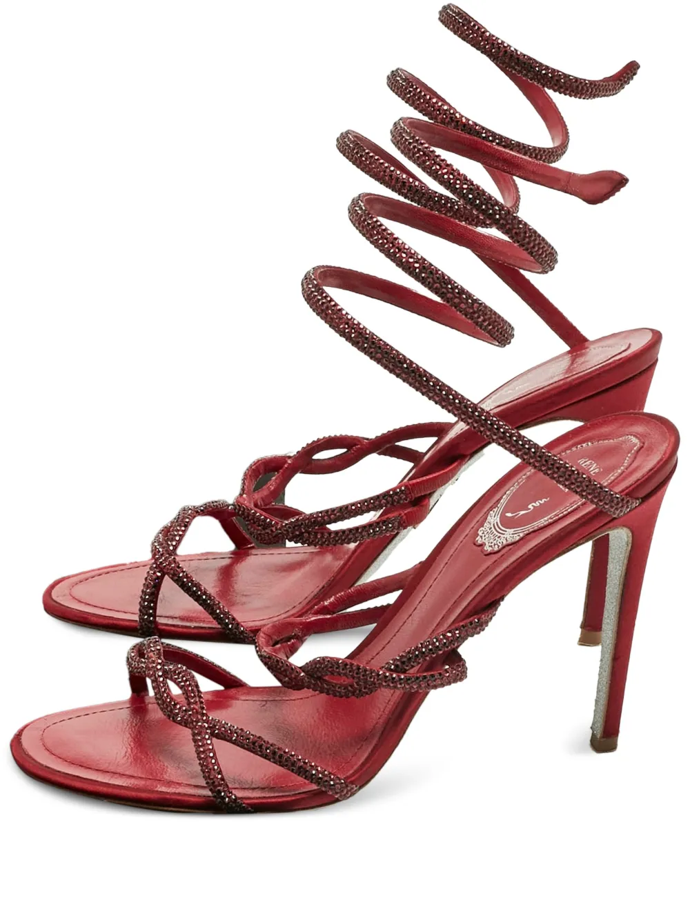 René Caovilla Cleo spiral strap sandals - Rot
