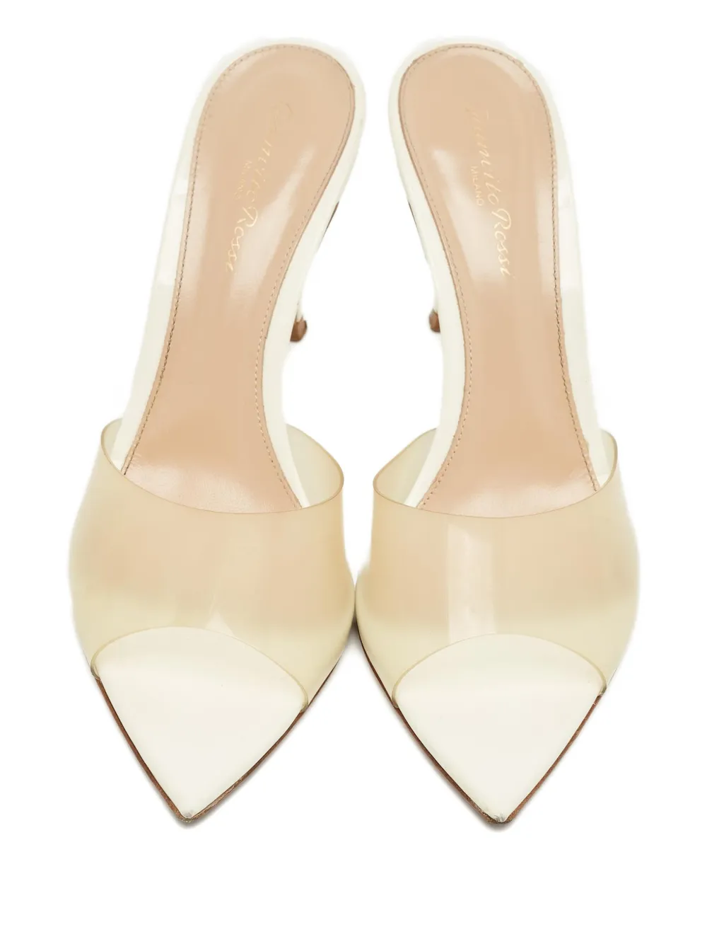 Pre-owned Gianvito Rossi Elle Heel Sandals In White
