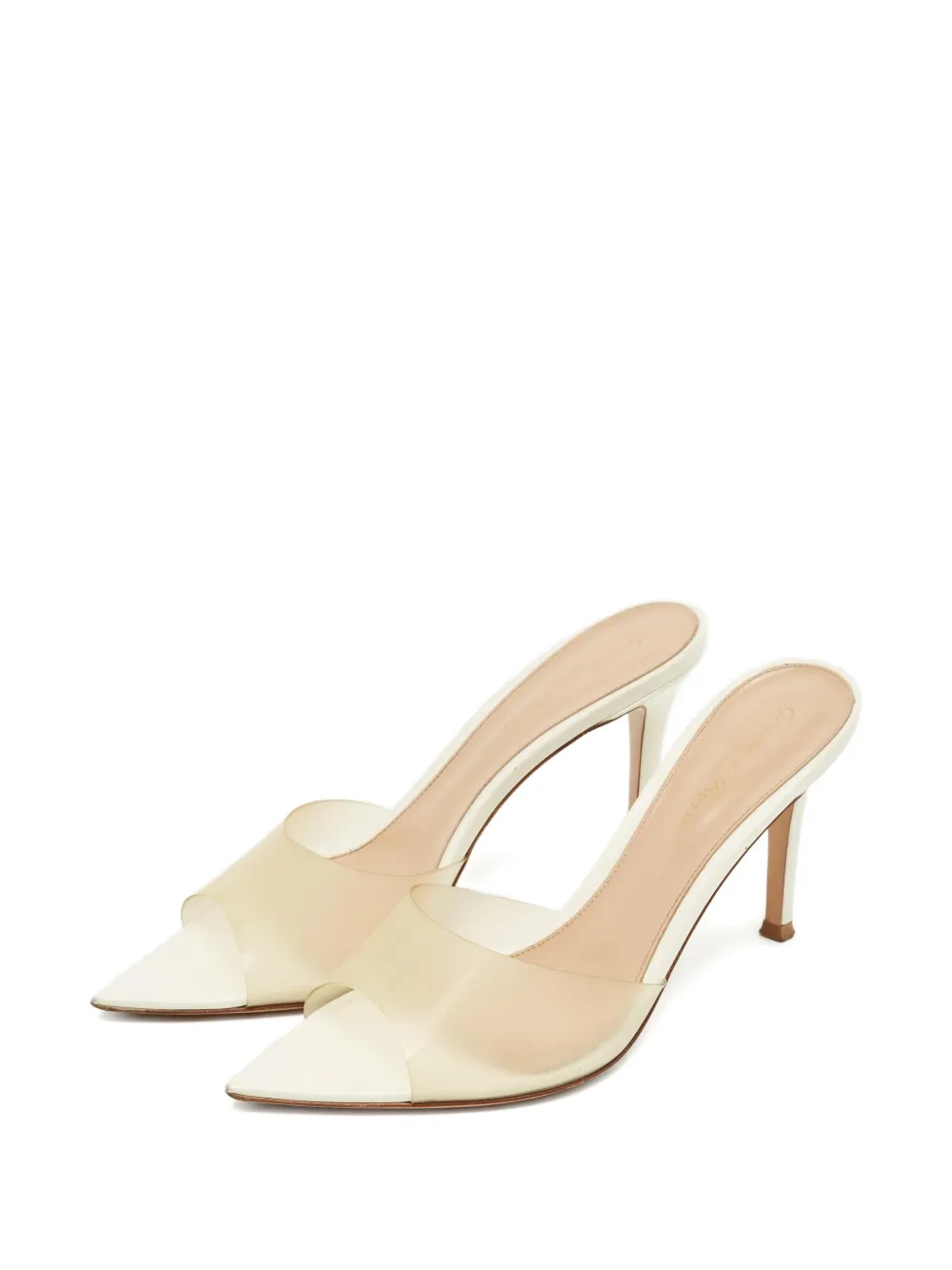 Pre-owned Gianvito Rossi Elle Heel Sandals In White