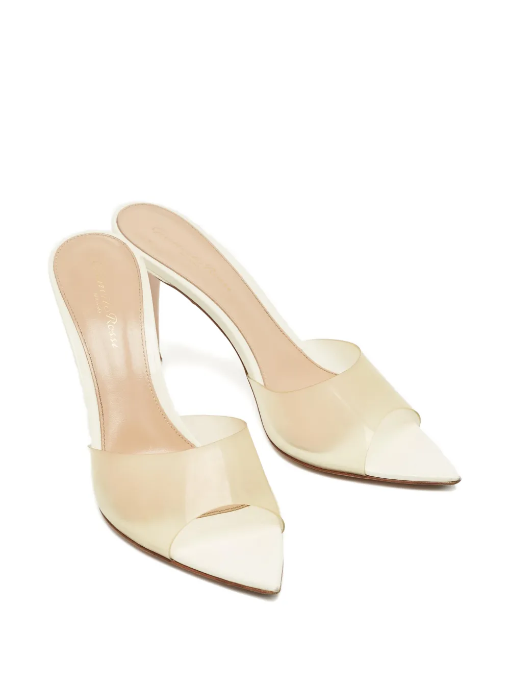 Pre-owned Gianvito Rossi Elle Heel Sandals In White