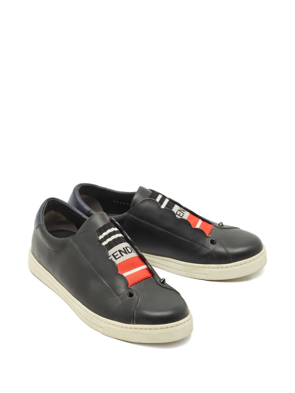 Fendi Pre-Owned leather sneakers - Zwart