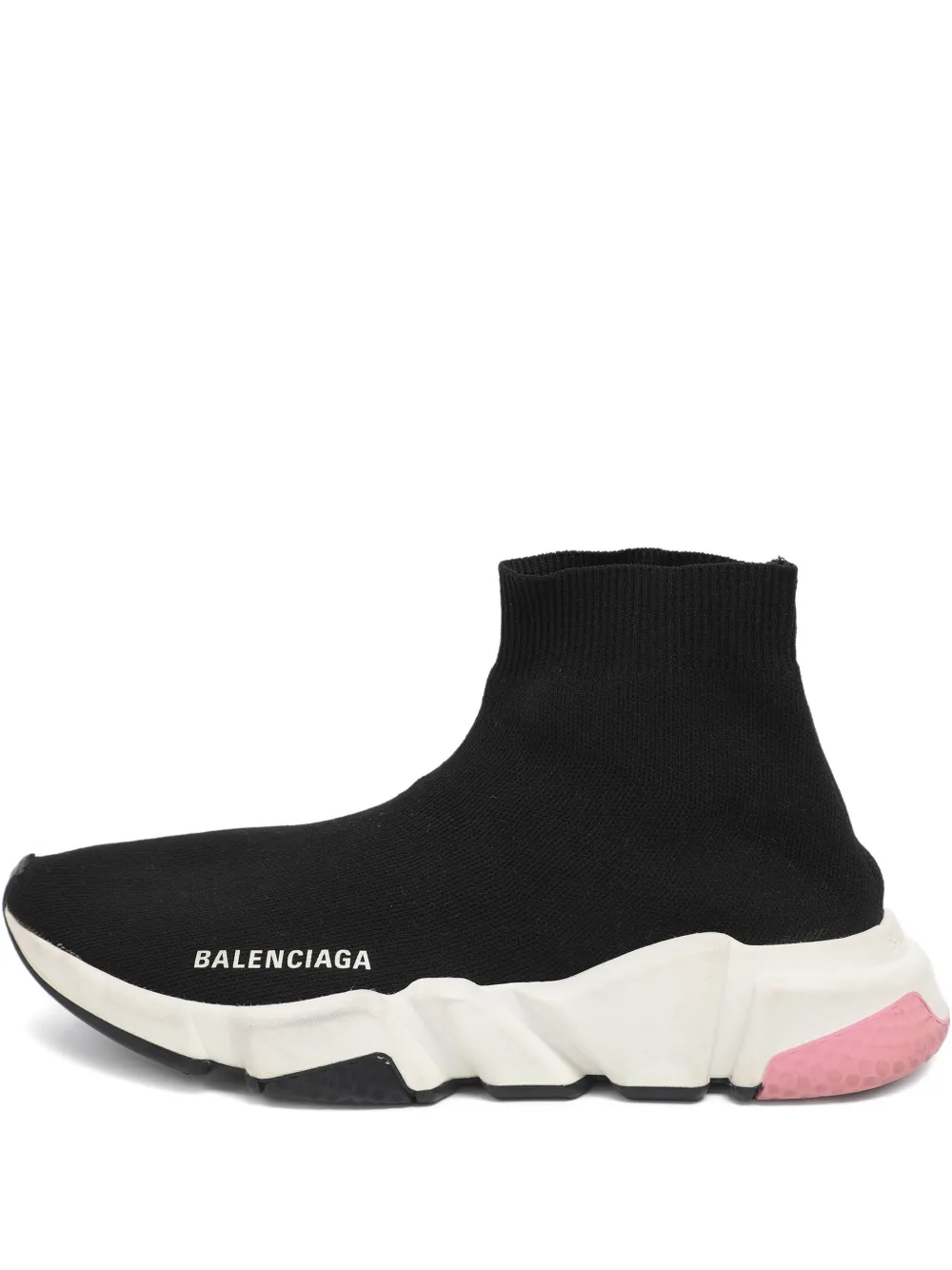 Pre-owned Balenciaga 38 Knit Laceless Sneakers In Black