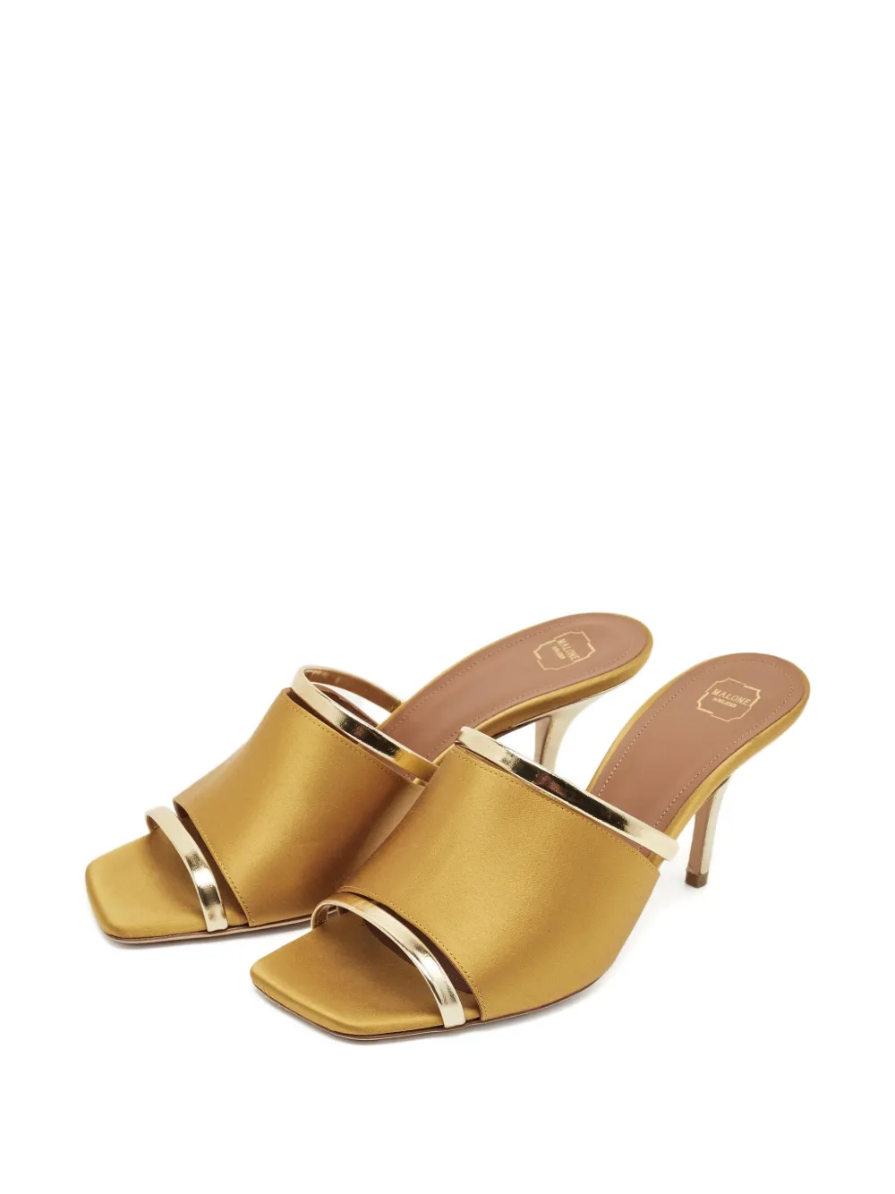 Malone Souliers Laney leather heeled slides - Goud