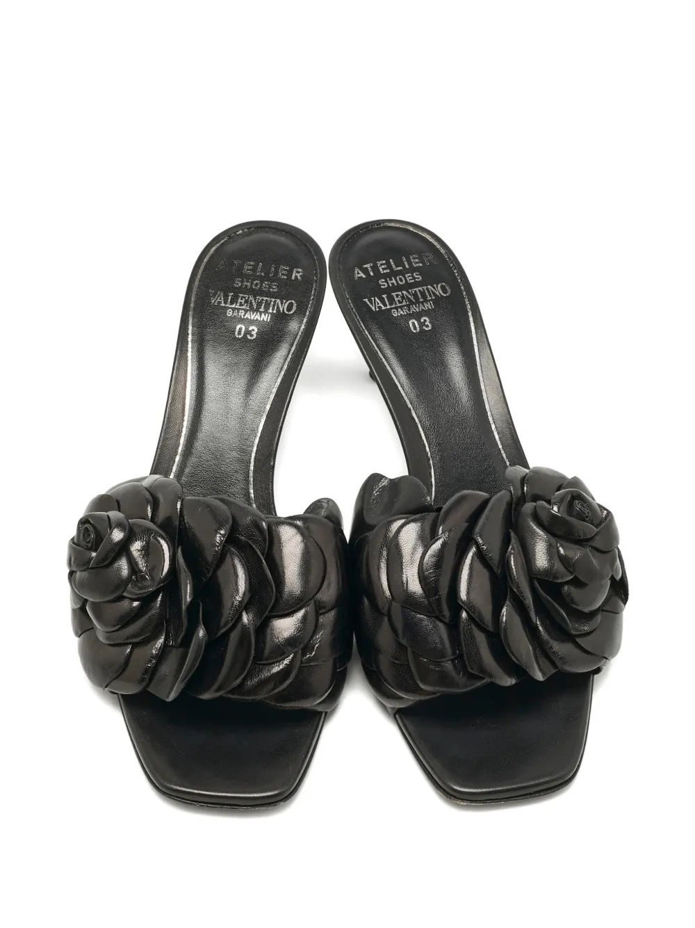 Valentino Garavani Pre-Owned rose leather sandals - Zwart